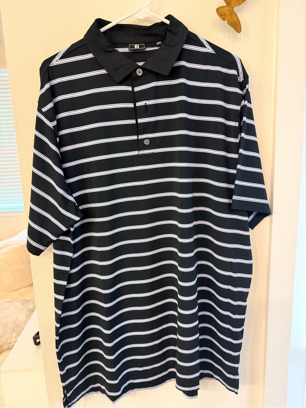 FootJoy Black Polo with White Stripes